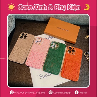 Ốp lưng IPhone Lv kèm ví đủ 4 màu Hồng, Xanh, Cam, Nâu Case Xinh 7Plus,8P.X.XsMax.11.11Promax.12Promax.13.13Promax