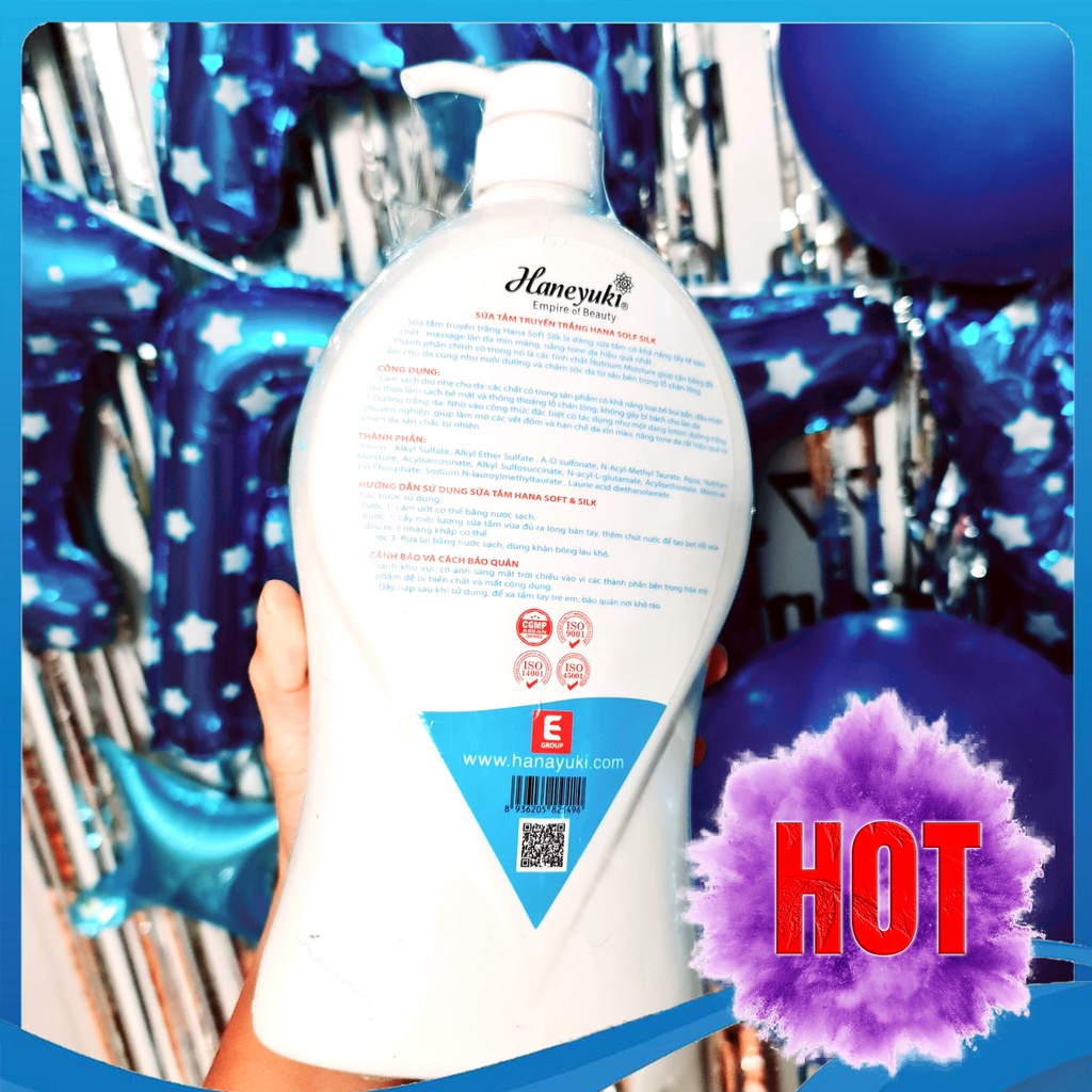 [Chính hãng+quà] Sữa tắm dưỡng da truyền trắng Hana soft silk 1200ml, sữa tắm nước hoa dưỡng ẩm - dhviet | BigBuy360 - bigbuy360.vn