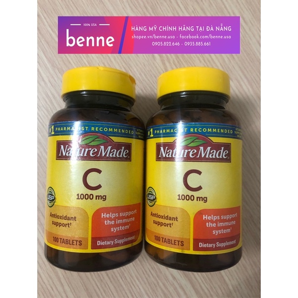 [USA air 🇺🇸] Viên Uống VITAMIN C Nature Made của Mỹ - Giúp Sáng Da và Tăng Cường Hệ Miễn Dịch | Thế Giới Skin Care