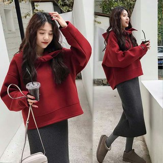 ❀M ~ 2xl❀Phiên bản Hàn Quốc mùa thu Bộ đồ mỏng hơn có mũ trùm đầu Áo dài tay + Bộ đồ váy dài Váy nửa dài Bộ đồ hai mảnh Preppy