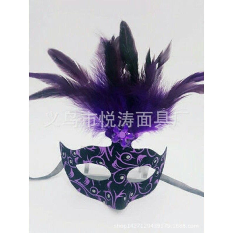 Mặt nạ hóa trang Halloween nửa mặt lông vũ cho nữ | BigBuy360 - bigbuy360.vn