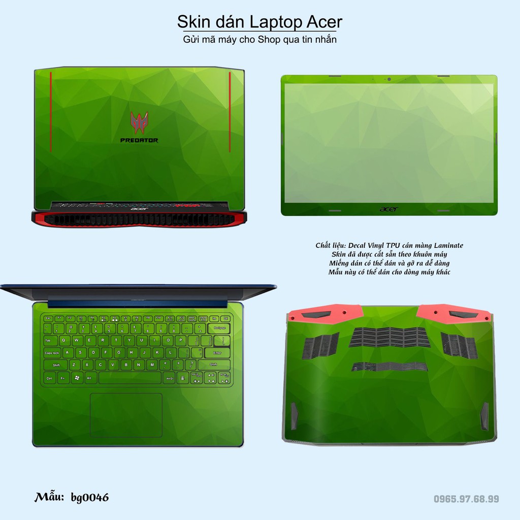 Skin dán Laptop Acer in hình Vân kim cương nhiều mẫu 2 (inbox mã máy cho Shop)