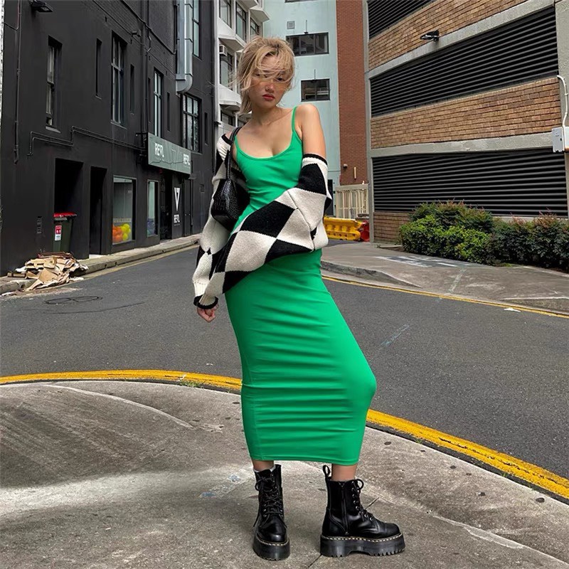 Đầm Body Dáng Dài, Hai Dây Nhỏ - Tharo Clothing - [DAM14]