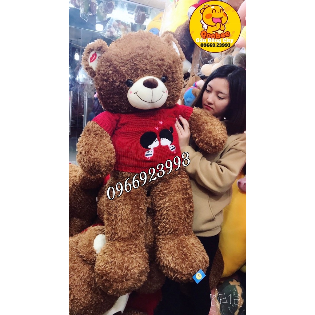 Gấu Bông Teddy Áo Len Đỏ - Teddy Thú Nhồi Bông Quà Tặng Nhập Khẩu Cao Cấp