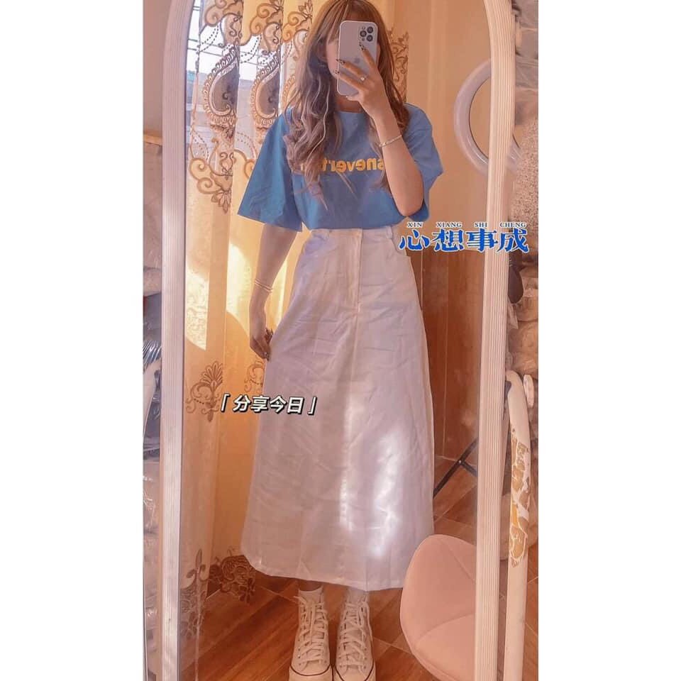 Set áo thun mix chân váy kaki 💖FREESHIP💖 Set chân váy trắng dài cực xinh AD02 | BigBuy360 - bigbuy360.vn