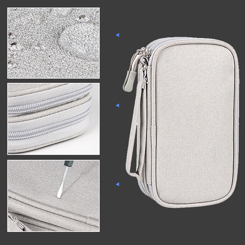 Túi Đựng Phụ Kiện Điện Tử Hai Tầng Đa Chức Năng Tiện Dụng Cho Du Lịch