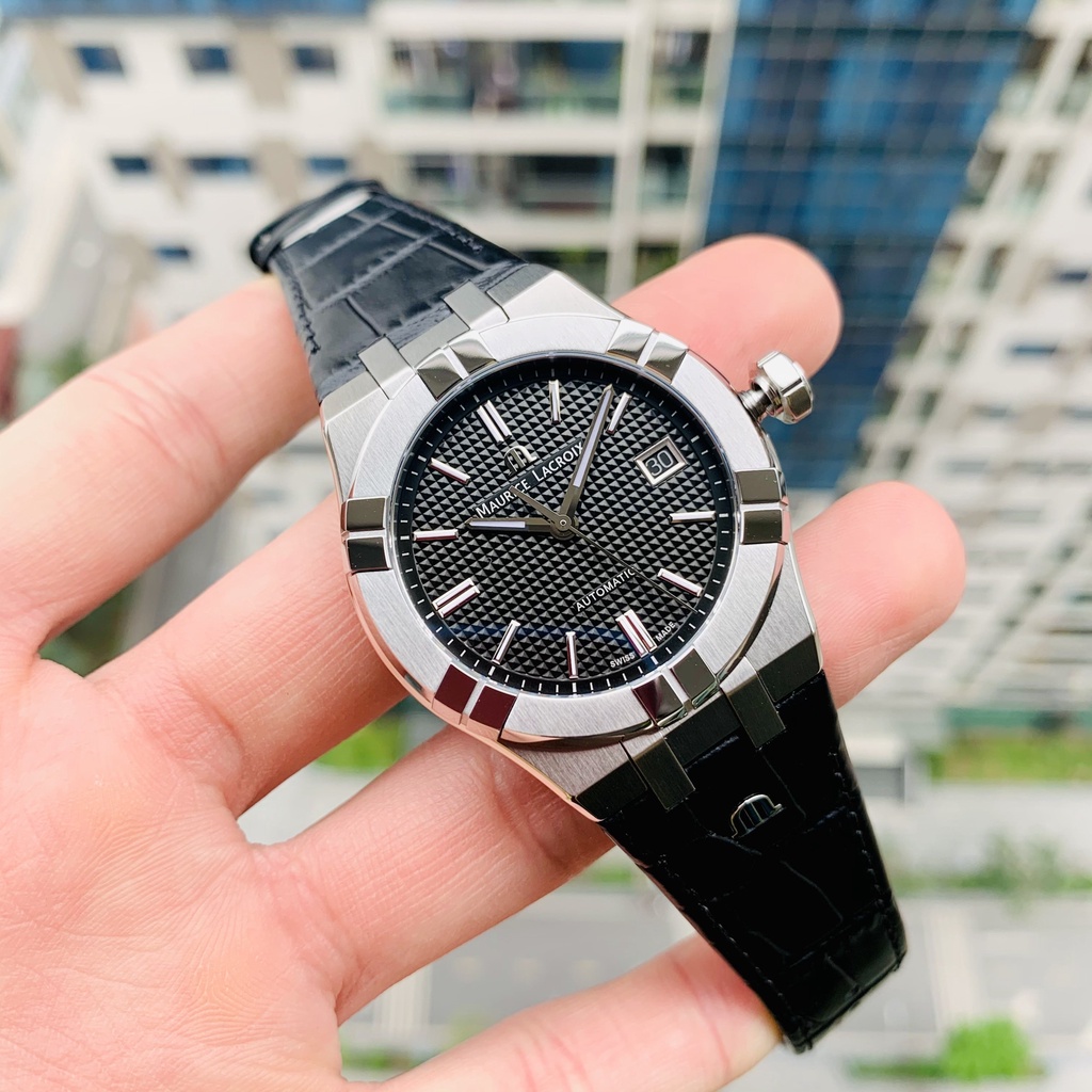 Đồng hồ nam chính hãng Maurice Lacroix Aikon Black 39mm - AI6007-SS001-330-1 - máy cơ tự động - Kính Sapphire