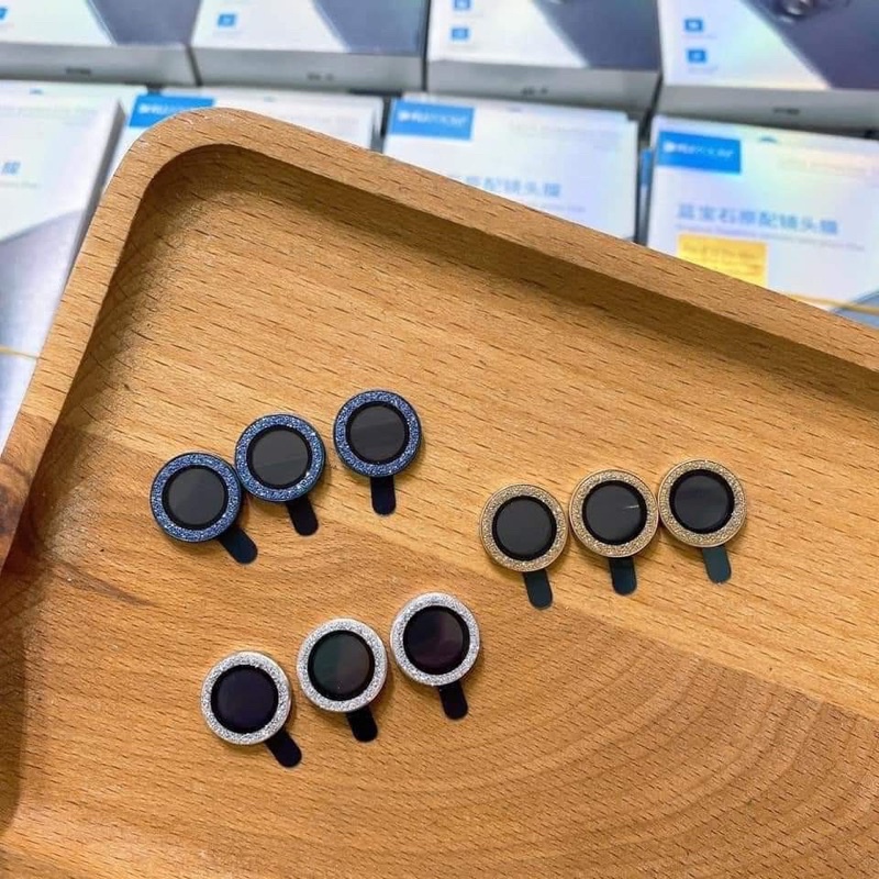 Miếng dán bảo vệ Mắt camera nhũ titan kim cương cho iPhone 13 Mini, 13, 13 Pro, 13 Pro Max, 12 Pro Max , 11 lấp lánh