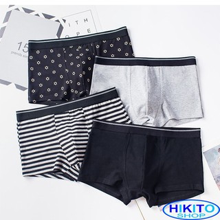 Quần lót bé trai, quần chíp đùi bé trai HIKITO combo 4 quần size đại bé 35-75kg