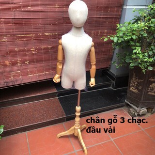 Manocanh trẻ em cao cấp tay gỗ, size 5-7 tuổi