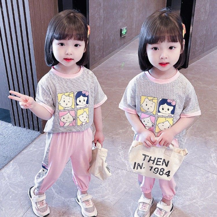 Bộ Đồ Thời Trang Mùa Hè Phong Cách Phương Tây Kiểu Phương Tây Cho Bé Gái 1-3 Tuổi