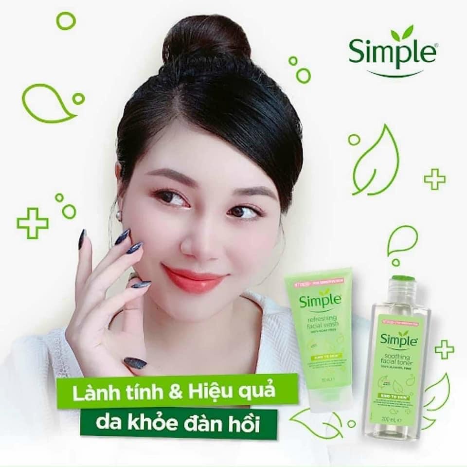 Nước hoa hồng Simple ☘️ Free ship ☘️Toner Simple Kind To Skin Soothing Facial 200ml