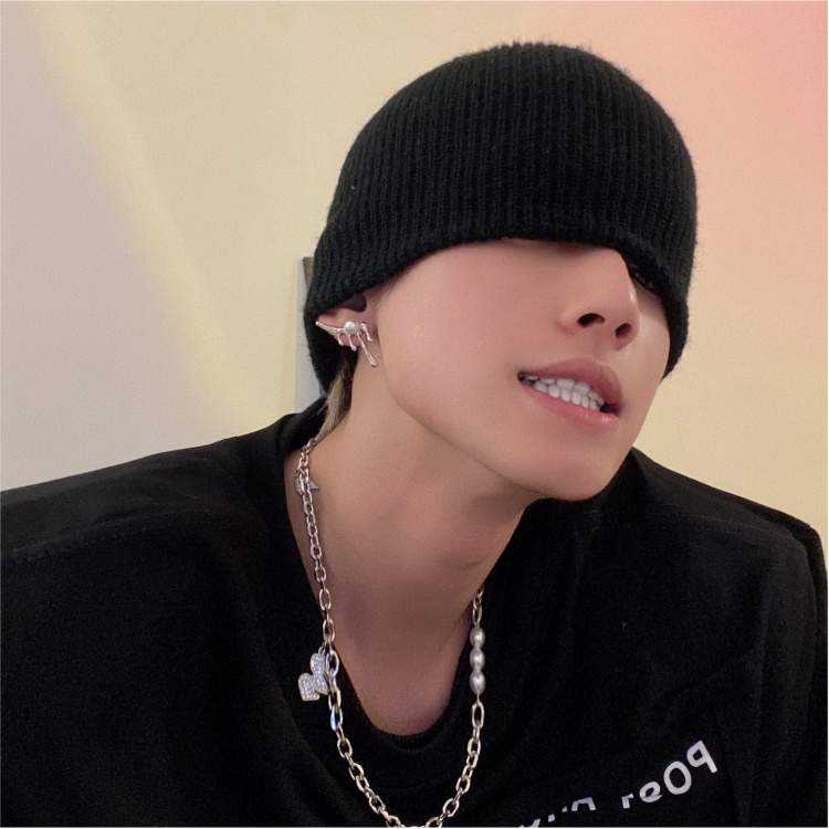 Bông Tai Hình Giọt Nước Đính Ngọc Trai Giả Phong Cách hip hop Hàn Quốc Thời Trang Cho Nam Và Nữ