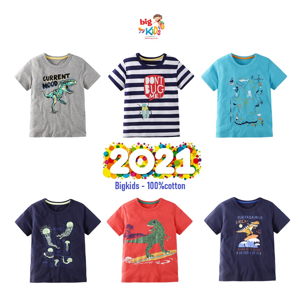 Áo thun bé trai size đại chất cotton - Hãng 27kids