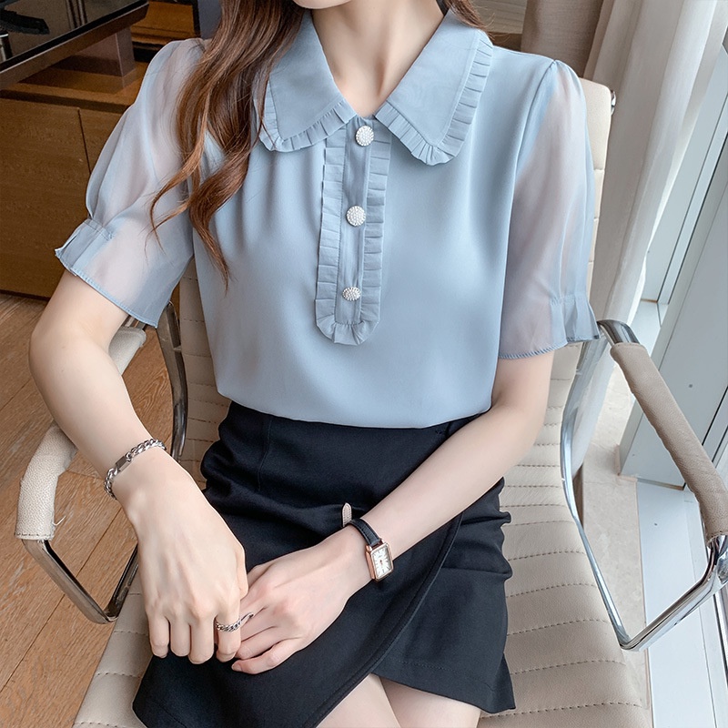 G98035 Áo chiffon nữ hè ngắn tay hàng nhập Thời trang Dương