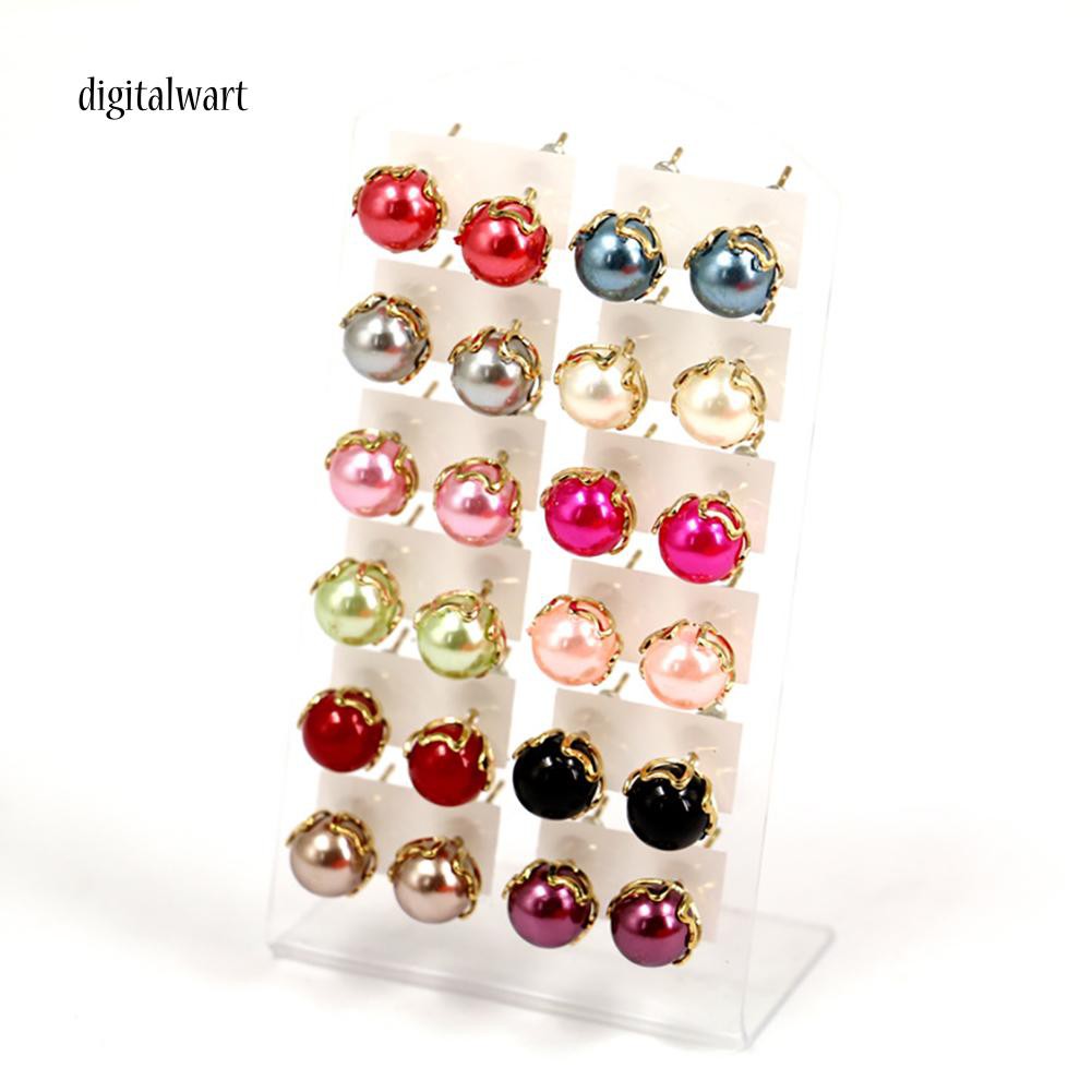 Set 12 đôi bông tai ngọc trai kiểu dáng thời trang cho nữ