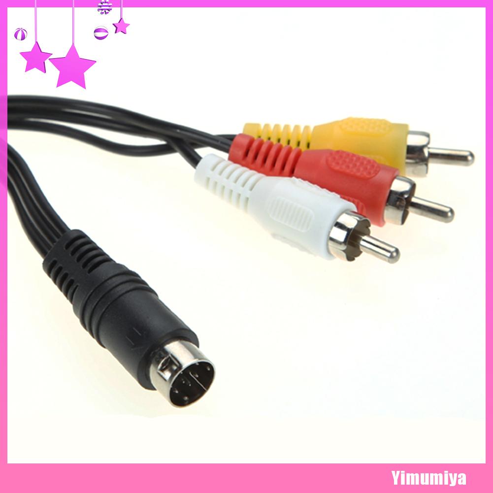 Cáp âm thanh/ video AV dài 1.8 m 3 RCA 9 chấu cho Sega Genesis 2/3
