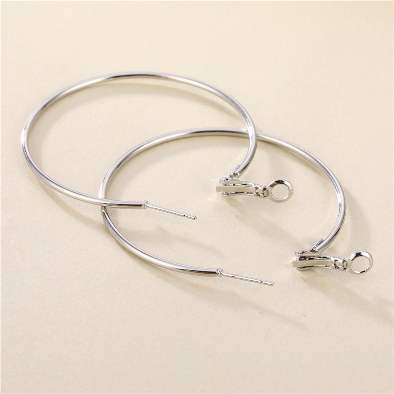 1 Đôi Bông Tai Hình Vòng Tròn Cỡ Lớn 6cm Thời Trang Đơn Giản Cho Nữ