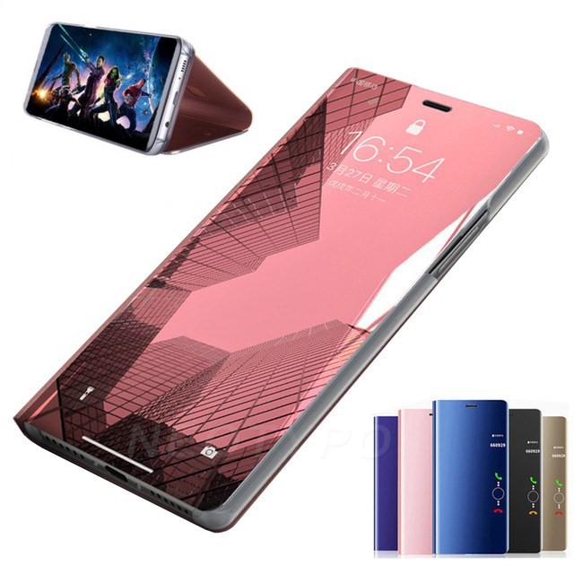 Ốp điện thoại nắp lật thông minh hai mặt tráng gương cho Samsung Galaxy A22 A32 A52 A52S A72 A33 A53 A73 F62 M62 4G 5G Version