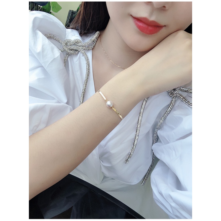 Vòng tay lắc tay titan nữ ngọc 2 mảnh S1-207 - CAM KẾT KHÔNG GỈ, KHÔNG BAY MÀU - BẢO HÀNH 12 THÁNG