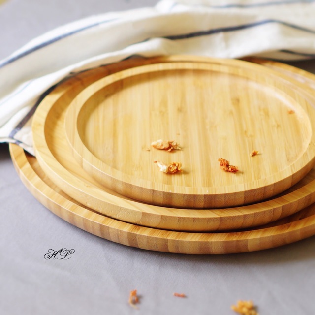 Khay Tre tròn Home Decor | Đĩa gỗ CHỐNG TRƠN TRƯỢT chất liệu gỗ tre cao cấp không xử lý hóa chất