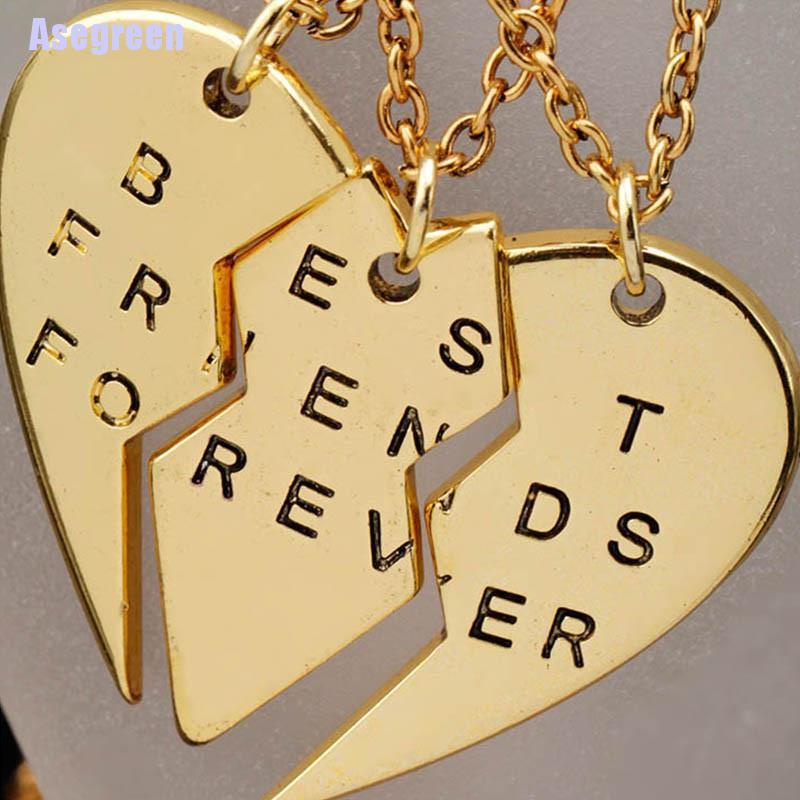 Set 3 Dây Chuyền Mặt Trái Tim Vỡ Thời Trang