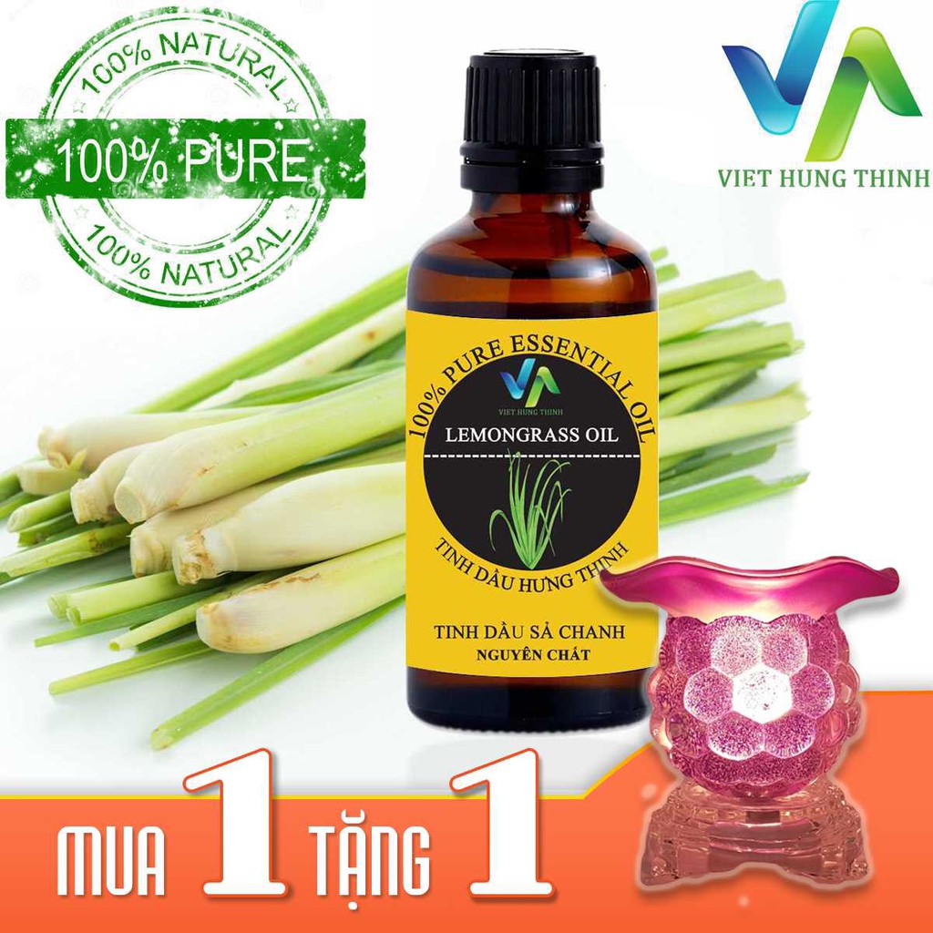 Combo mua tinh dầu sả chanh 100ml tặng đèn xông tinh dầu bằng điện