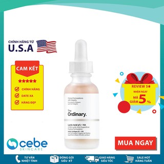 Serum tẩy tế bào chết cho da The Ordinary Lactic Acid 5% + HA (30mL)