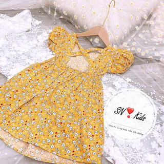 [TIỂU CÔNG CHÚA] Váy hoa cúc BABY DOLL hở lưng sang chảnh cho bé gái từ 8-23kg