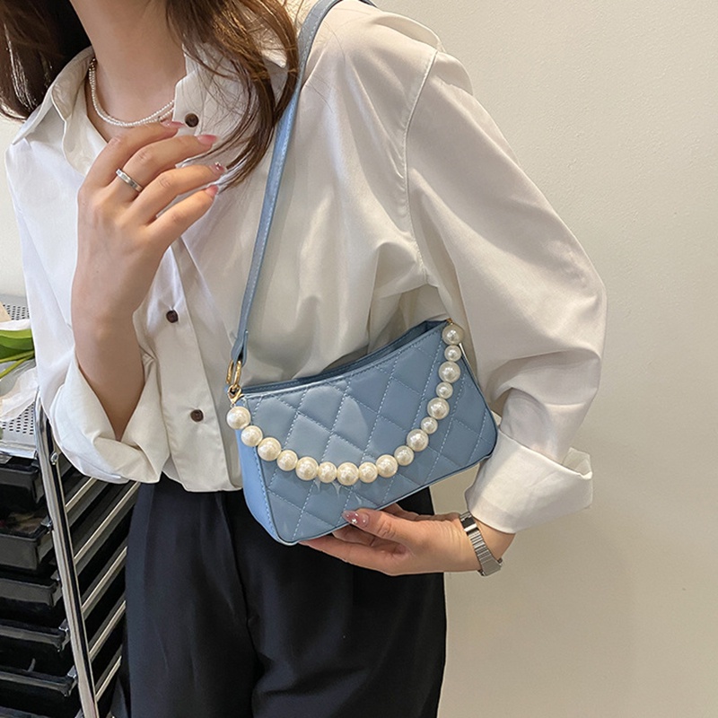 IELGY Túi Đeo Vai Hình Vuông Cỡ Nhỏ Đính Ngọc Trai Giả Phối Dây Đeo Sợi Xích Thời Trang Cho