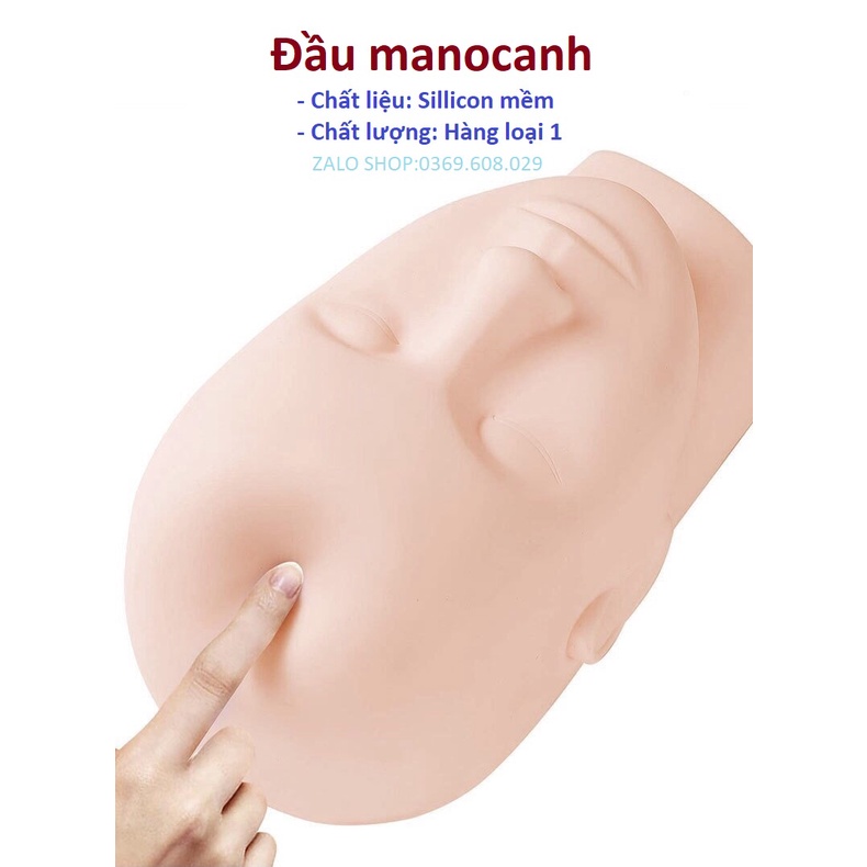 Đầu Manocanh Bằng Silicon Dành Cho Người Mới Học Nối Mi,Massage Phun Săm, Bấm Huyệt Đầu Canh Siêu Mềm
