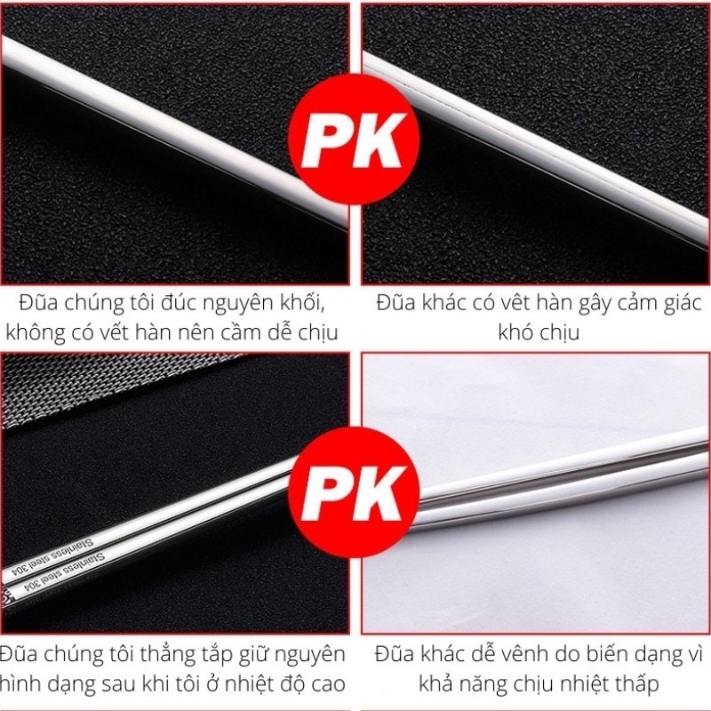 12 Mẫu Đũa Inox 304 Kháng Khuẩn Không Trơn Trượt Hoa Văn Tinh Tế  BUGU SK-P02