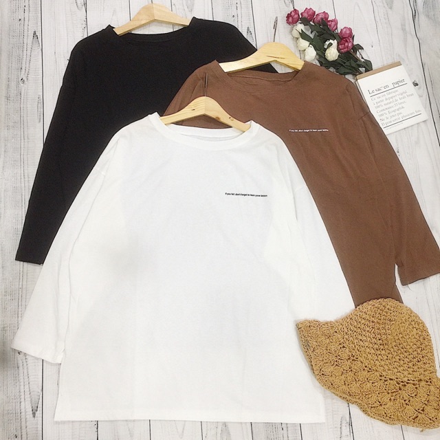 Áo thun tay dài kiểu dáng basic hàng nhập quảng châu dễ phối dễ mix free size from rộng nam nữ mặc được