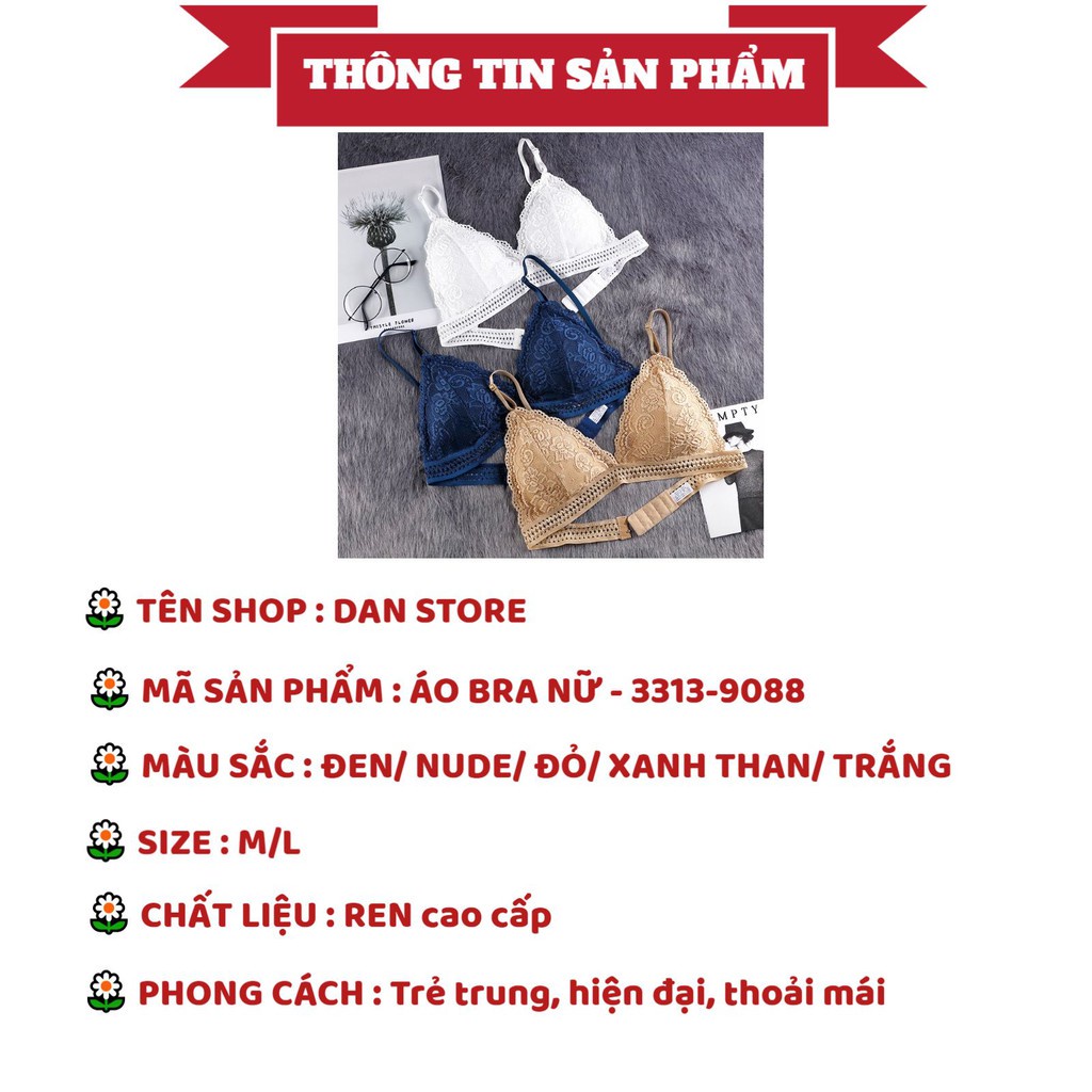 Áo Ngực Nữ - Áo Lót Nữ Ren không gọng nâng ngực thiết kế hoạ tiết tôn vòng 1 gợi cảm sexy DAN STORE MÃ 3313-9088