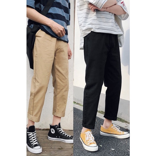 Quần Kaki Baggy Co Giãn Cạp Chun Nam Nữ ông suông Unisex cao cấp