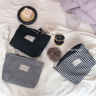 Túi đựng mỹ phẩm vải cotton hai lớp thời trang cổ điển chất lượng cao tiện dụng