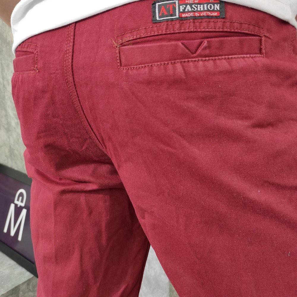 Quần short kaki màu đỏ vải bền đẹp TL131 Shop Thành Long