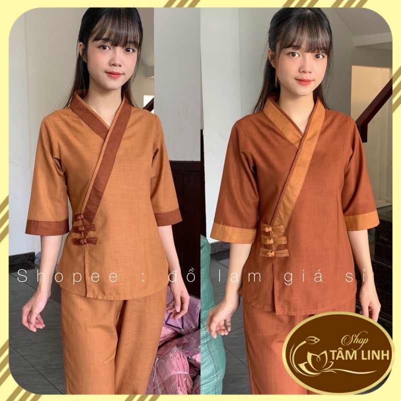 ĐỒ LAM ĐI CHÙA  XÉO CÀI 3 NÚT VẢI LINEN GIÁ RẺ VÔ ĐỊCH