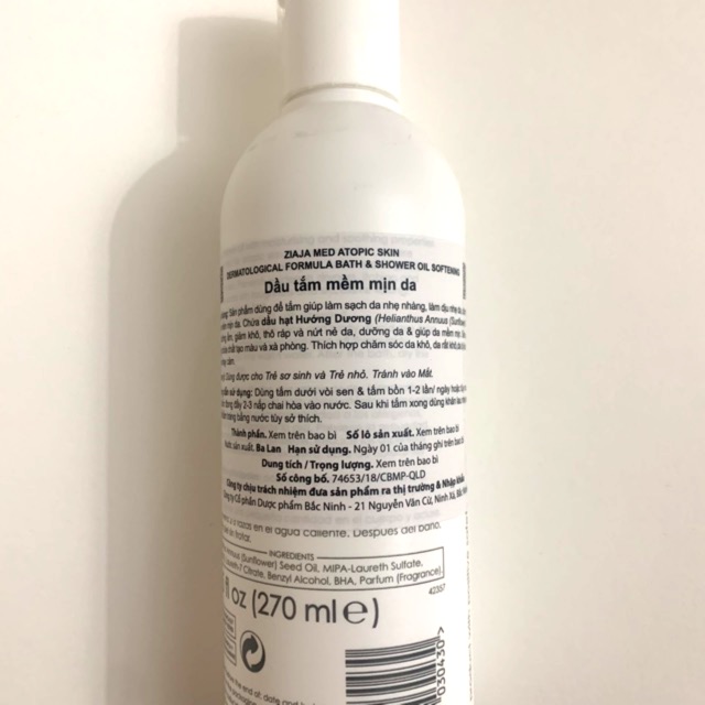 Dầu Tắm Ziaja Med Atopy 270ml chính hãng giúp làm mềm da, giảm khô da | BigBuy360 - bigbuy360.vn