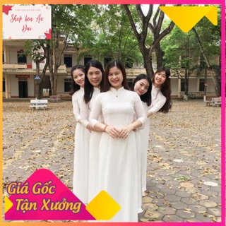 Áo dài trắng trơn💥THANH LÝ💥Áo dài trắng trơn nhẹ nhàng tà mềm mại
