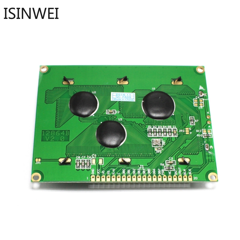 Màn hình LCD 12864 5V xanh vàng kèm đèn nền ST7920 | BigBuy360 - bigbuy360.vn