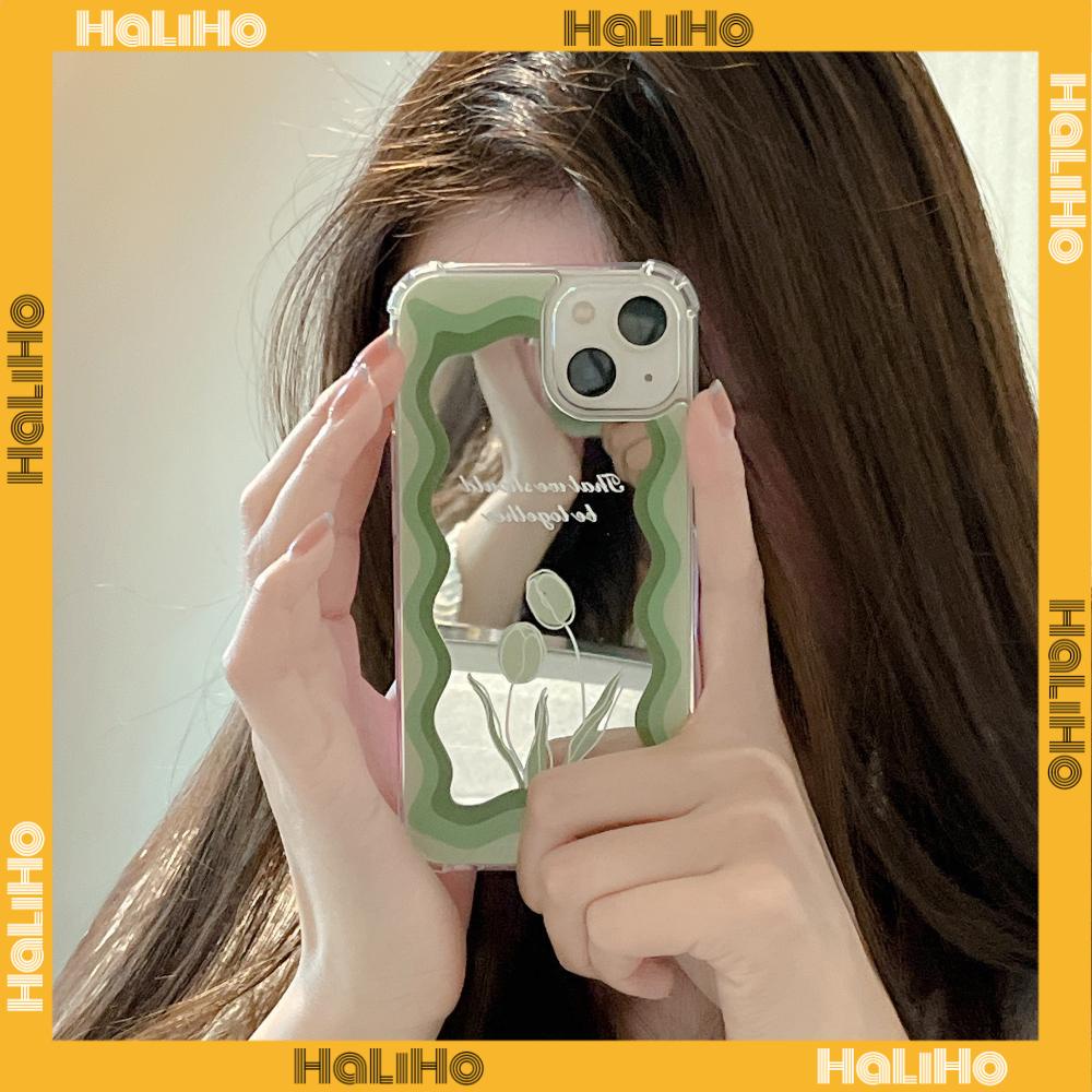 Ốp điện thoại acrylic gương trang điểm HD in hoa tulip thích hợp cho iPhone 11 13 Pro Max 12 Pro Max 7 Plus iPhone xr