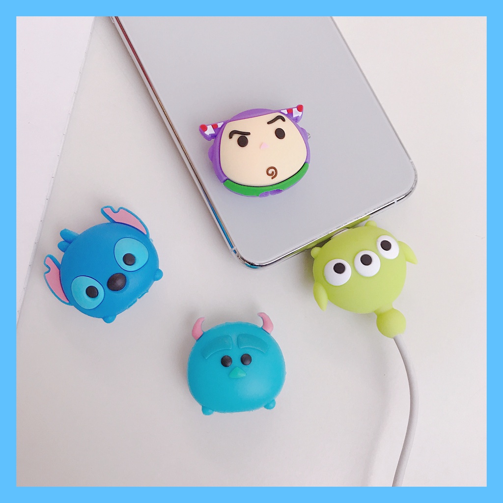 1 Vỏ Bọc Bảo Vệ Dây Cáp Sạc USB iPhone Bằng Silicon Mềm Hình Hoạt Hình Dễ Thương