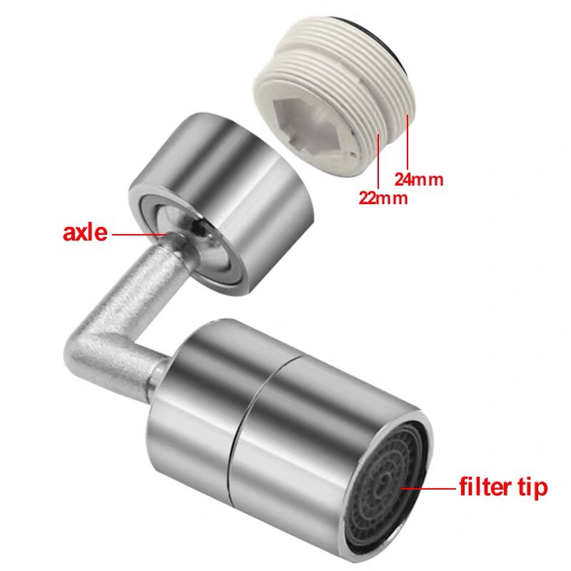 Đầu nối vòi nước xoay 720 độ lắp vòi nước chậu rửa bát —giá rẻ nhất 35K