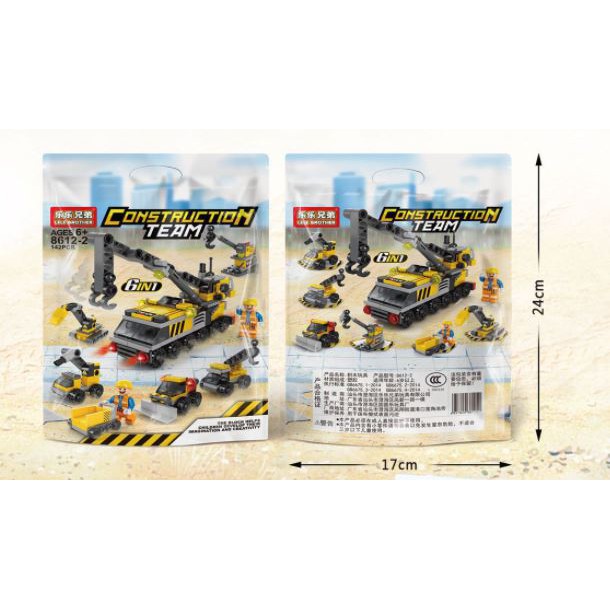 BỘ ĐỒ CHƠI XẾP HÌNH LEGO 6 IN 1 137 CHI TIẾT MÁY XÚC VÀNG