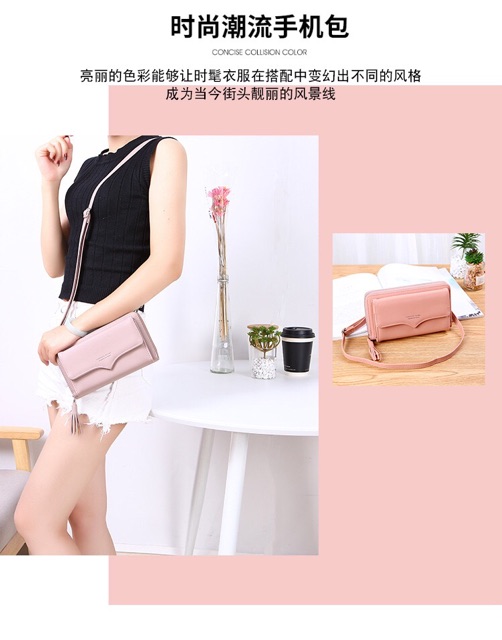 Ví cầm tay kiêm đeo chéo FY móc tua rua phong cách Hàn Quốc | BigBuy360 - bigbuy360.vn