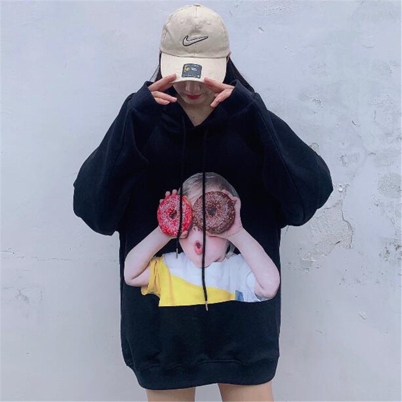 Áo Hoodie Hình Bé Ăn Bánh AD dễ thươngChất nỉ cotton cao cấpThời trang Nam nữ Unisex mùa đông kute đôi nhóm