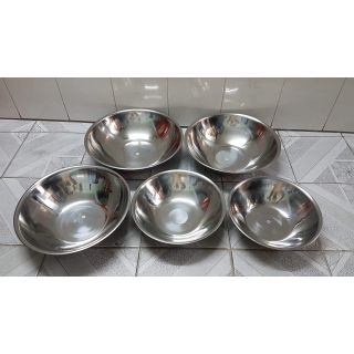 Combo 5 cái thau 32,34,36,40,45cm inox 430 cao cấp ,dày 5zem