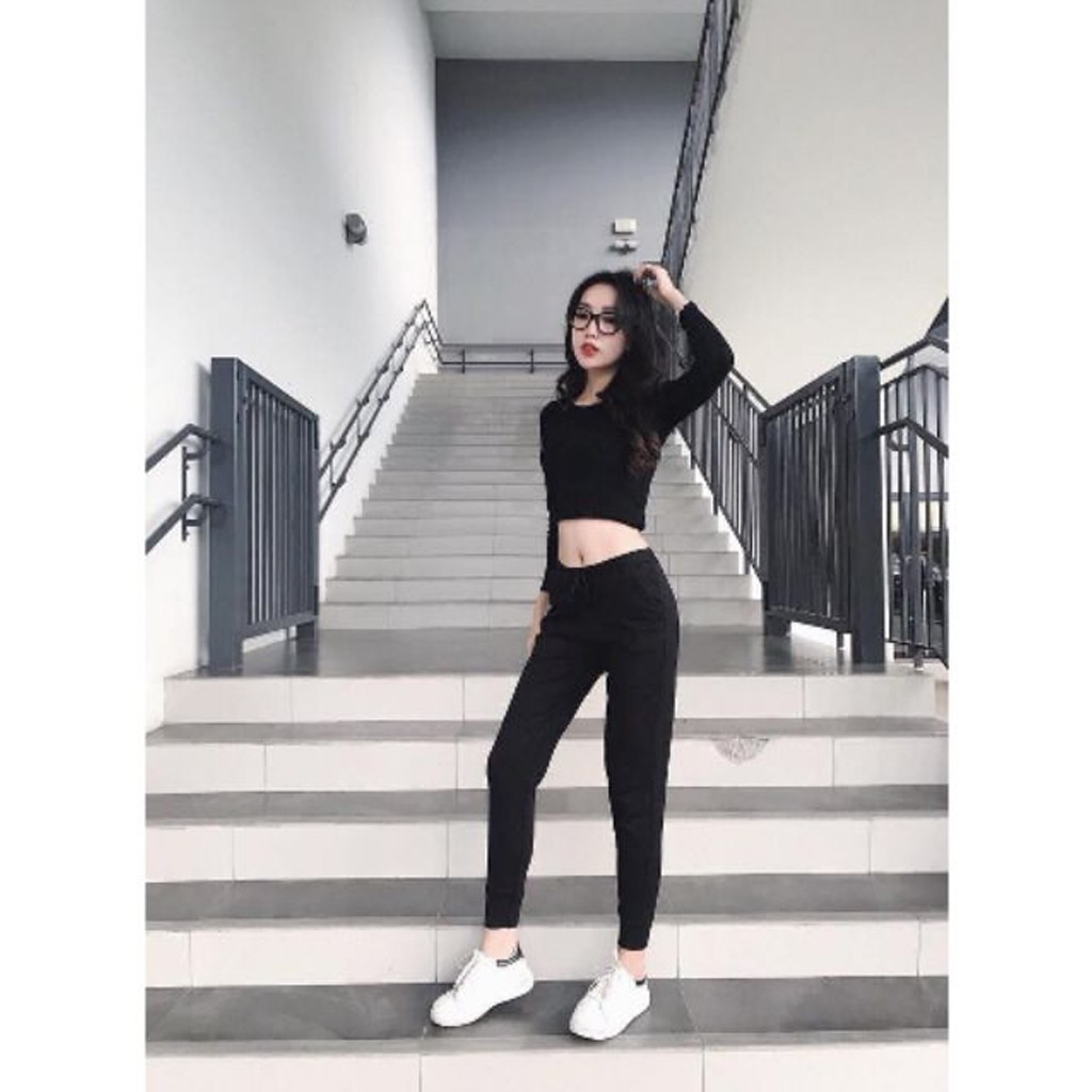 Quần Jogger Len Tăm VIETSTAR Quần Jogger Nữ Bo Gấu Lưng Thun LT