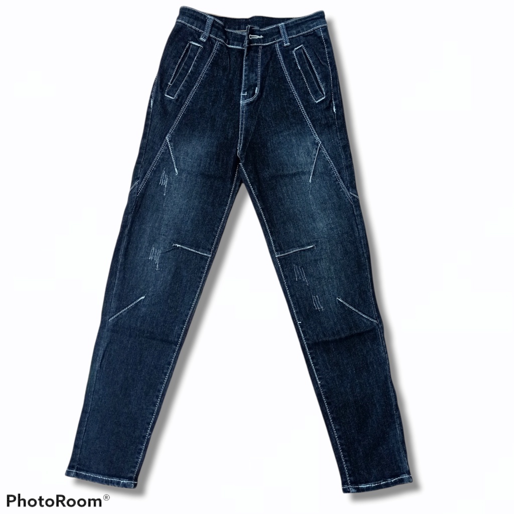 Quần jean nữ lưng cao ôm có co dãn chất jean đẹp phong cách hàng quốc hai màu đen và xanh có size 2xl